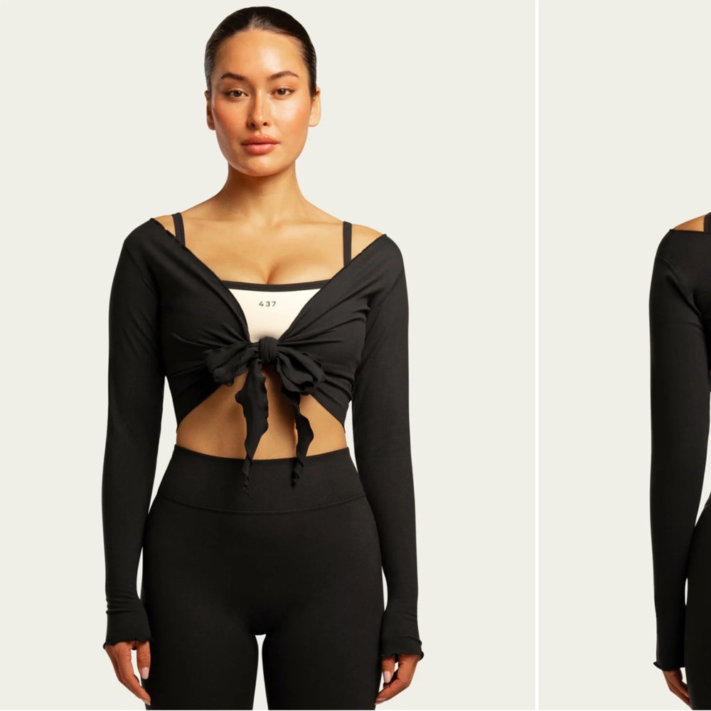 437 Black Wrap Top